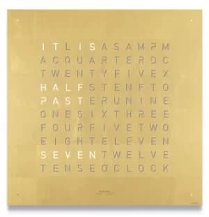 Image of QLOCKTWO Classic Creators Edition Gold Wall Clock 45cm