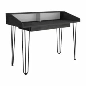 Image of Dallas Two Tone Home Office Desk with Hairpin Legs, White