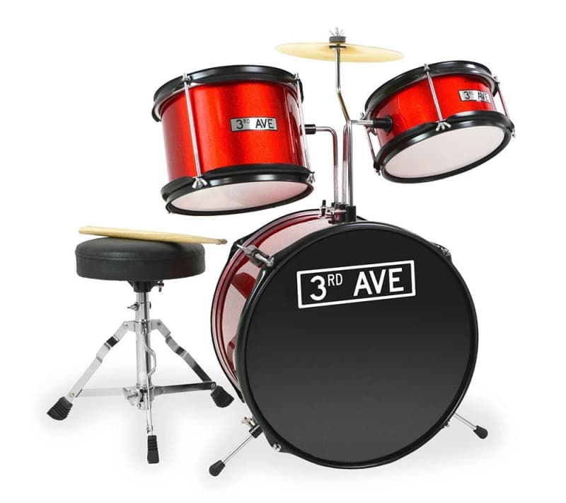 Image of 3RD AVENUE Junior 3 Piece Drum Kit - Red, Red 700153951692