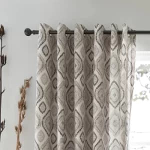 Image of Pineapple Elephant Ziri Natural Eyelet Curtains Natural