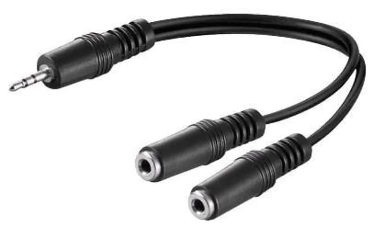Image of Microconnect AUDLR02 audio cable 0.2 m 3.5mm 2 x 3.5mm Black