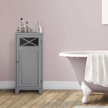 Image of Teamson Home - Bathroom Dawson Floor Cabinet With One Door Grey EHF-6834G - Grey