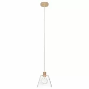 Image of Eglo Retro-style Clear Glass Single Pendant