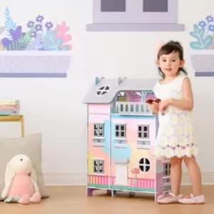 Image of Olivia's Little World Sunroom Kids Doll House & 11 Accessories for 3.5" Dolls Multi TD-13361A - Multi