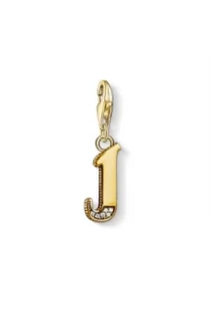Image of Ladies Thomas Sabo Gold Plated Sterling Silver Charm Club Letter J Charm 1616-414-39