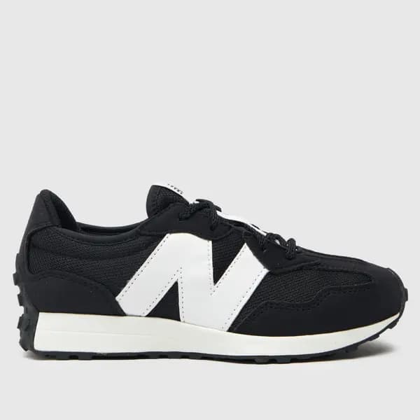 Image of New Balance Black & white 327 Youth trainers Black/White UK 3 (EU 35½)