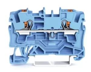 Image of Wago Blue 2204 Terminal Block, 14 10 AWG, 20 10 AWG, 0.5 6 mm, 1 6 mm, ATEX,
