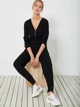 Image of Mint Velvet Luxe Knitted Jumpsuit - Black