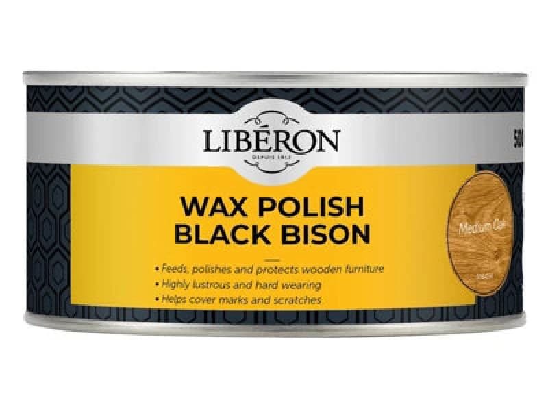 Image of Liberon Black Bison Wax Paste Medium Oak 500ml Medium Oak