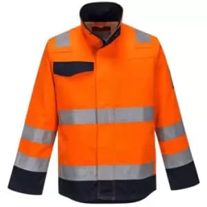 Image of Portwest - MV35ONRL - sz L Modaflame RIS Orange/Navy Jacket - Orange/Navy