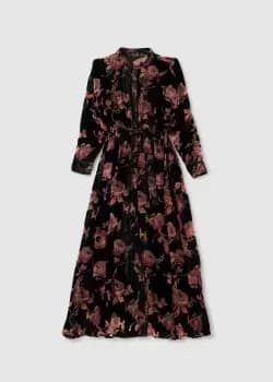 Image of Religion Womens Energy Velvet Drawstring Dress In Black