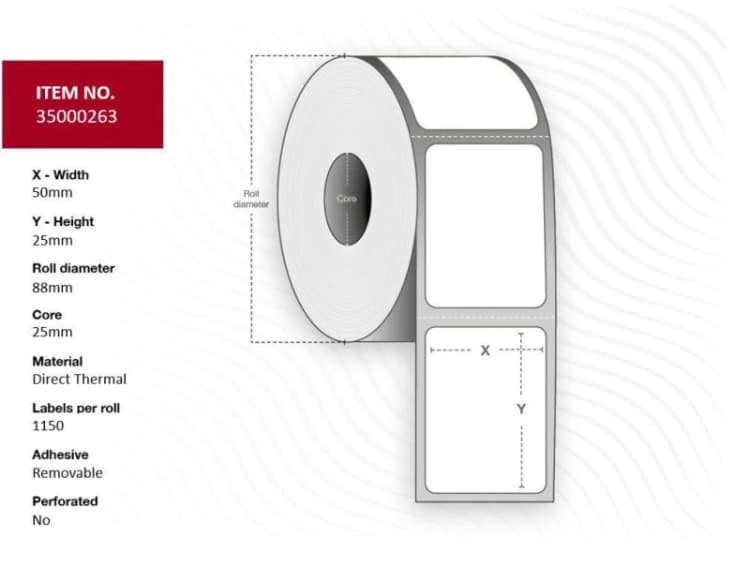 Image of Capture 35000263 printer label White