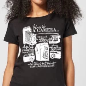 Image of Life Is Like A Camera Womens T-Shirt - Black - 3XL - Black