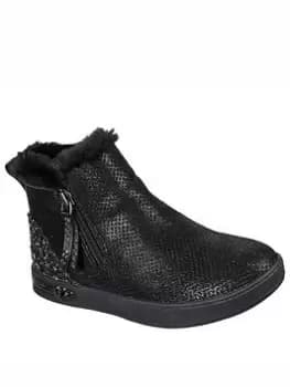 Image of Skechers SHOUTOUTS COZY SHINES CHELSEA BOOTIES, Black, Size 4 Older