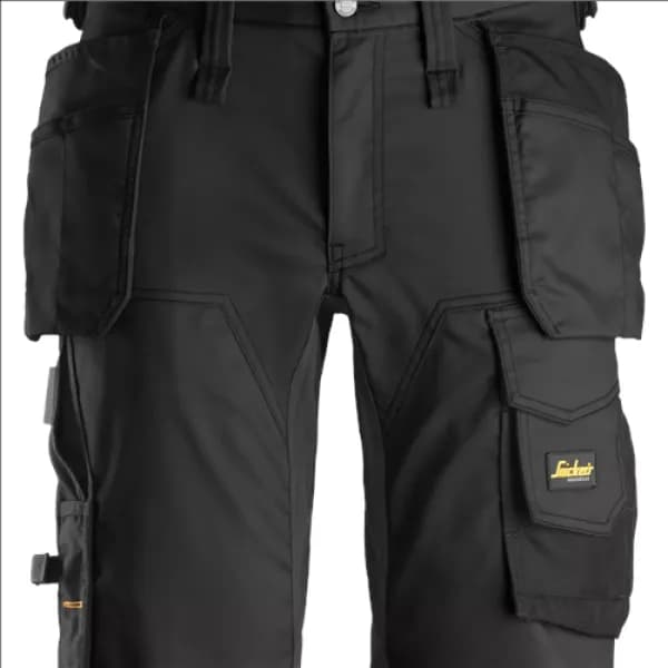 Image of Snickers AllroundWork Stretch Shorts Holster Pockets - Black - 50