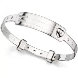 Image of Childrens D For Diamond Sterling Silver ID Expander Bangle