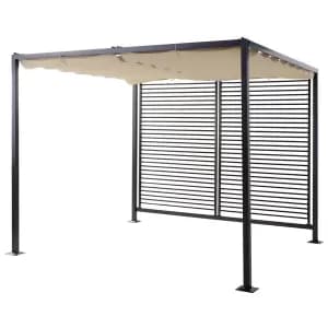 Image of Outsunny 2.8m x 3m Retractable Metal Frame Outdoor Garden Pergola Beige