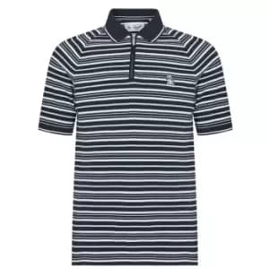 Image of Original Penguin Zip Polo Mens - Blue