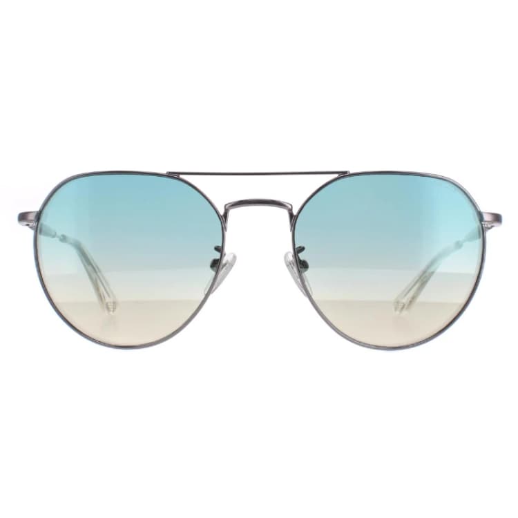 Image of Police Aviator Shiny Ruthenium Smoke Mirror Silver SPLF14 Urban 7 Silver