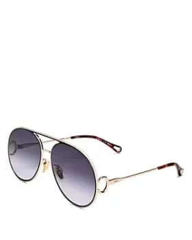 Image of Chloe Aviator Sunglasses, 61mm