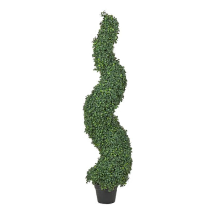 Image of Beliani Artificial Plant Boxwood Spiral Tree 120 Cm Green