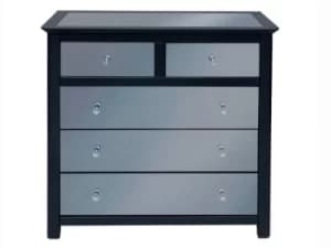 Image of Core Ayr Carbon Grey 23 Drawer Mirrored Chest of Drawers Flat Packed