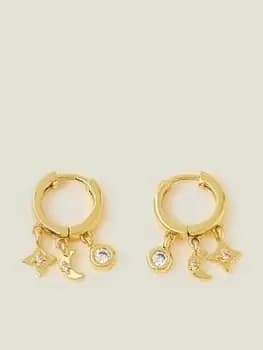 Image of Accessorize Z Celestial Station Charm Hoops, Gold, Women