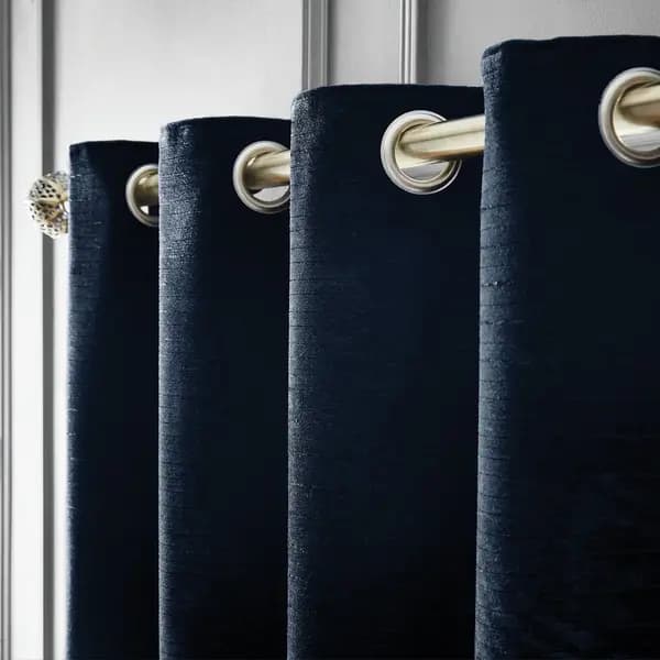 Image of Hyperion Hyperion Selene Chenille Curtain - Navy - 229X229cm