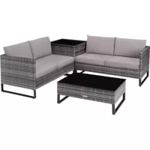 Image of Tectake - Garden rattan furniture set Ostuni - garden furniture set.garden table and chairs, bistro set, garden corner sofa