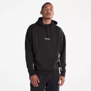 Image of Timberland Reinforced-elbow Hoodie For Men In Black Black, Size XXL