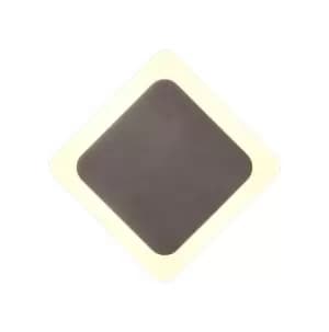 Image of Magnetic Base Wall Lamp, 12W LED 3000K 498lm, 15, 19cm Diamond Centre, Coffee, Acrylic Frosted Diffuser