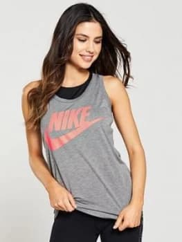 Image of Nike Sportswear Essential HBR Tank Top Grey Heather Grey Heather Size XS Women