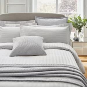 Image of Bedeck of Belfast Fine Linens Adan Kingsize Duvet Cover, Silver