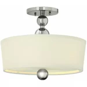 Image of 3 Bulb Semi Flush Light Highly Polished Nickel Finish LED E27 60W Bulb