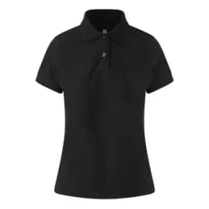 Image of AWDis Just Polos Womens Girlie Stretch Pique Polo Shirt (XL) (Black)