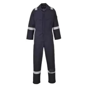 Image of Biz Flame Mens Aberdeen Flame Resistant Antistatic Coverall Navy Blue 2XL 34"