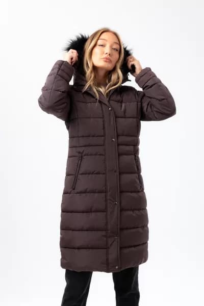 Image of Longline Padded Woven Label Jacket