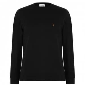 Image of Farah Vintage Long Sleeve Dennis T Shirt - Dp Black 006