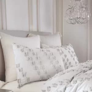 Image of Peri Home Space Dyed Fringe Kingsize Duvet Cover, Grey