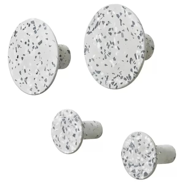 Image of Blomus Ponto Set of 4 Wall Hooks - Terrazzo Grey