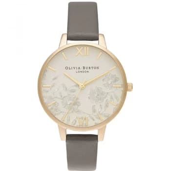 Image of Lace Detail Nude Gold & London Grey Watch