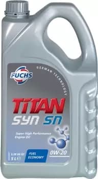 Image of FUCHS TITAN SYN SN SAE 0W-20 ENGINE OIL LUBRICANT 5 LITRES API SN