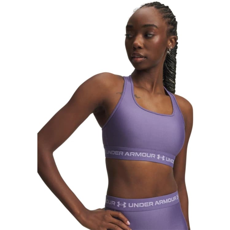Image of Under Armour Womens Crossback Medium Impact Sports Bra Purple Luxe female 14 (L)