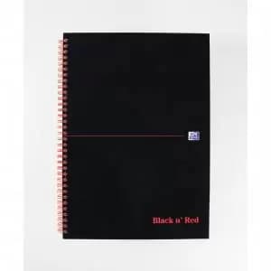 Image of Black n Red Notebook Wirebound A4 Hardback A-Z Ruled 140 Pages