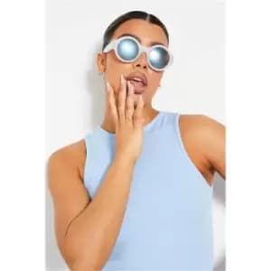 Image of I Saw It First White Circle Lens Sunglasses - White