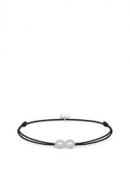 Image of Thomas Sabo Little Secrets Sterling Silver Cubic Zirconia Infinity Black Adjustable Bracelet, One Colour, Women