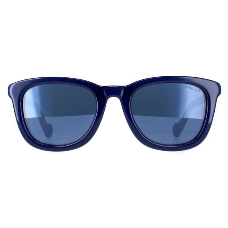 Image of Moncler Round Shiny Royal Blue Blue Mirror ML0118 Blue male