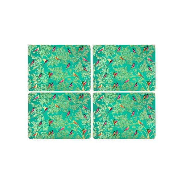 Image of SARA MILLER LONDON Sara Miller Chelsea Collection Set of 4 Green Placemats X0010549116