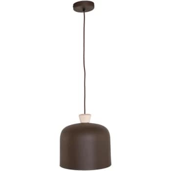Image of Sienna Lighting - Sienna Vince Dome Pendant Ceiling Lights Brown Rust, Wood Clear