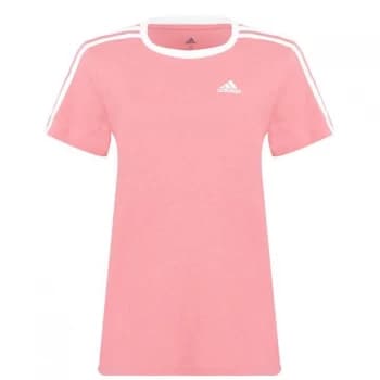 Image of adidas Essentials 3 Stripe T Shirt Ladies - Hazy Rose